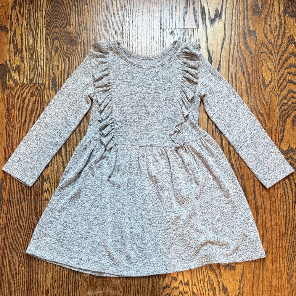 OshKosh B'gosh Heather Gray Ruffle Knit Dress